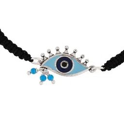 Voylla Silver-Plated Evil Eye Wraparound Oxidized Bracelet image 4