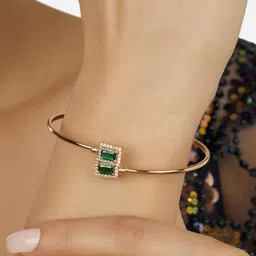 AMI Cubic Zirconia Rose Gold Plated Kada Bracelet image 5