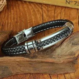 Peora Men Silver-Plated Wraparound Bracelet image 1