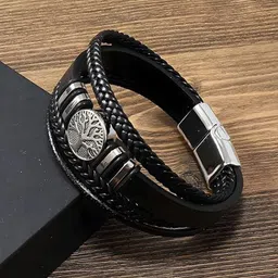 The Roadster Lifestyle Co Silver-Plated Leather Bracelet-image-92