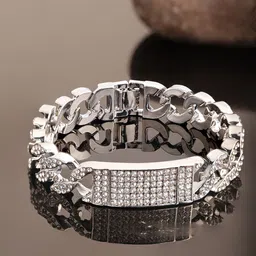 The Roadster Lifestyle Co. Men Silver Toned Rhodium Plated Bangle Style Bracelet-picture-12