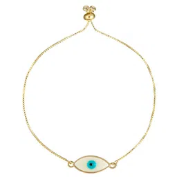 Shining Jewel - By Shivansh Gold-Plated Brass Evil Eye Wraparound Bracelet-picture-25