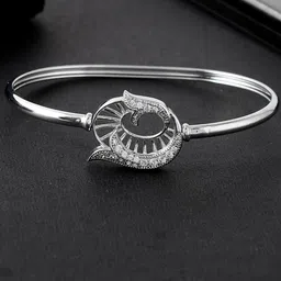 Voylla Women Brass Rhodium-Plated Cuff Bracelet-image-36