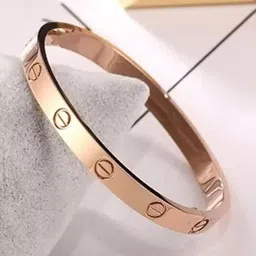 KARISHMA KREATIONS Unisex Rose Gold Plated Stainless Steel Kada Bracelet-picture-19