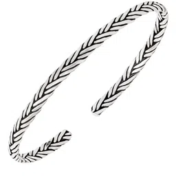 Zavya Men Sterling Silver Rhodium-Plated Cuff Bracelet image 2