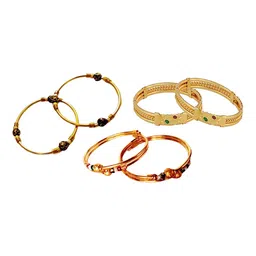 BAESD Kids Set Of 6 Roe Gold-Plated Bangles image 2