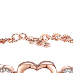Yellow Chimes Women Rose Gold-Plated Cubic Zirconia Bangle-Style Bracelet image 3