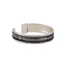 TEEJH Silver-Plated Oxidised Cuff Bracelet image 3