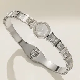 Jewels Galaxy Silver-Plated Mother of Pearl Bangle-Style Bracelet image 4
