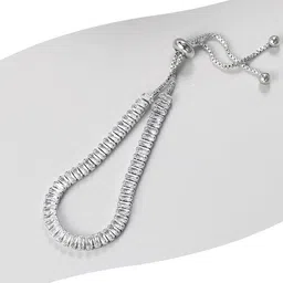 Designs & You Silver Plated Rectangular Cut Cubic Zirconia Matrix Tennis Bracelet image 4