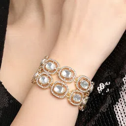 AMI Gold-Plated Austrian Diamonds Studded Wraparound Bracelet image 4