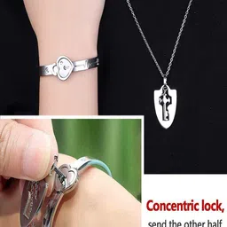UNIVERSITY TRENDZ Set Of 2 Silver-Plated Wraparound Bracelet And Pendent Chain Set image 4