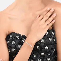 Zaveri Pearls Gold-Plated Cubic Zirconia Studded Kada Bracelet image 5