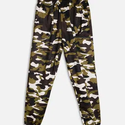 Fashionable Boys Multi-Colored Camouflage Printed Track Pants-image-1