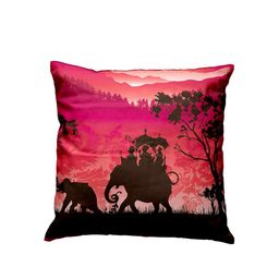 BIANCA Set of 2 Red Printed Cushion Covers - 16 Inches X 16 Inches-picture-33