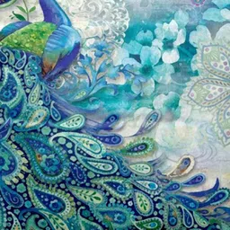 BIANCA Pack Of 5 Blue Digital Printed Square Cushion Cover image 4