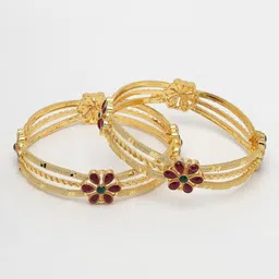 NVR Set of 2 Gold-Plated Stone-Studded Bangles image 2