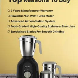 philips by phlips Daily Collection 750 W Mixer Grinder image 4