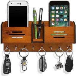 Craft Collection multipurpose use Designer for office and living room (Brown) Wood Key Holder-picture-12