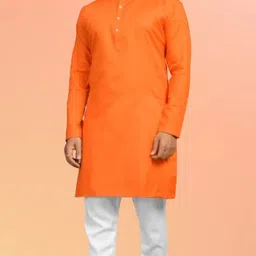 Men Solid Cotton Blend Straight Kurta-image-7