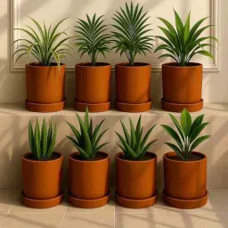 the handicraftian 8 Pcs Red Terracotta 4 Inchs Planters-picture-39