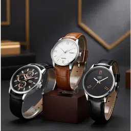 homt Mens Watch Combo of 3 Leather Analog Watch - For Boys or Men (Pack of 3) T-1939SL02/T-1890YL01/T-1742SL02-picture-27