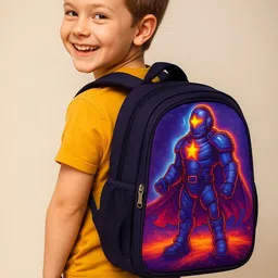 mous Cool Navy Blue Robot Hero Kids School Bag Waterproof School Bag-picture-21