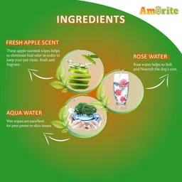 amorite Wet Pet Wipes With Fresh Apple Fragrance For Dogs And Cats 480 Pcs Pet Ear Eye Wipes image 3