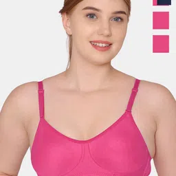 KOMLI Pack Of 3 Full Coverage Non Padded Cotton T-shirt Bra With All Day Comfort-picture-32