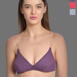 Aimly Pack Of 3 Half Coverage All Day Comfort Cotton T-shirt Bra-picture-26