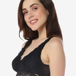 Amante Floral Lace Full Coverage Non Padded Bralette Bra With All Day Comfort image 3