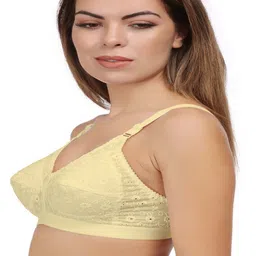 Eve's Beauty Floral Self Design Full Coverage Cotton Minimizer Bra Side Shaper image 3