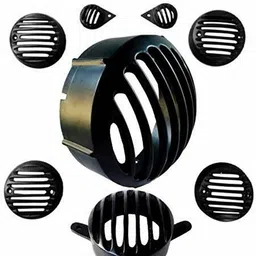 niyamat Heavy Metal Series Classic Bullet Grill Bike Headlight Grill (Black) Bike Headlight Visor-picture-18