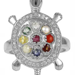 todani jems Brass Sapphire Silver Plated Ring-picture-23