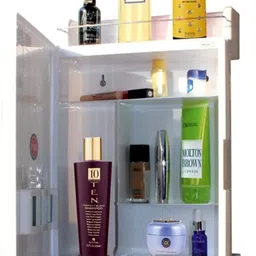 well set Bathroom Mirror Cabinet Strong Mounted Organiser Polypropylene Wall Shelf image 1