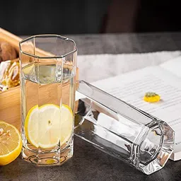 cqz (Pack of 6) Italian Premium Juice Glasses,Stylish and Crystal Highball Glasses Glass Set Water/Juice Glass image 3