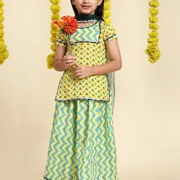 Cutiekins Girls Printed Ready to Wear Lehenga & Blouse With Dupatta image 5