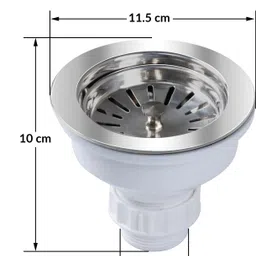 plantex Kitchen Sink Stainless Steel Push Down Strainer image 2