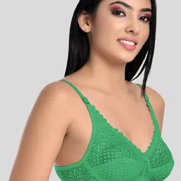 StyFun Pack Of 2 Beige & Green Non Padded & Non Wired Floral Bra image 2