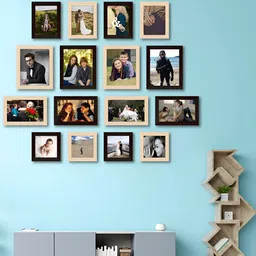 ArtzFolio Black & Beige 16 Pieces Wooden Wall Photo Frames-picture-24