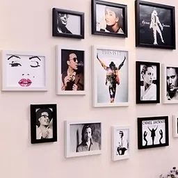 ArtzFolio White & Black 15 Pieces Wooden Wall Photo Frames-picture-40