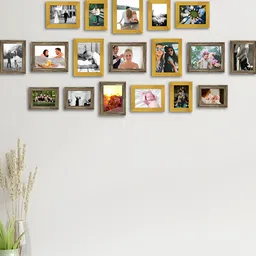 ArtzFolio  Yellow & Beige 18Pcs Wooden Wall Photo Frames-picture-38