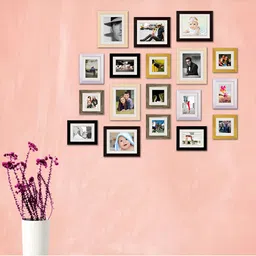 ArtzFolio Yellow White 18 Pieces Wooden Wall Photo Frames-picture-26