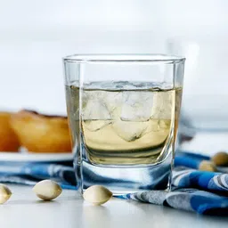 amigo international (Pack of 2) Modern Square Shape Whiskey and Wine Glass, Scotch Glass, Water and Juice Glass, 300 ml, Set of 2 Glass Set Whisky Glass image 3