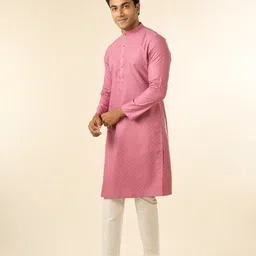 diwas by manyavar Men Self Design Viscose Rayon Straight Kurta image 4