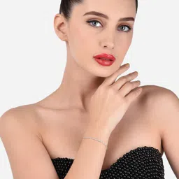 Zaveri Pearls Set of 2 Rose Gold-Plated White Brass Cubic Zirconia Wraparound Bracelet image 5