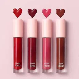 gugly Travel-Size 4 in 1 Red Matte Liquid Lipstick – Smudge-Proof Combo-picture-19