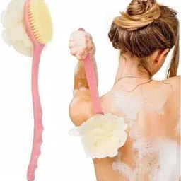 mutlioz Pa-Bath Brush 2 IN 1 Back Body Bath Brush with Bristles and Loofah Back Scrubber image 2