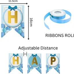 festylo Happy Birthday Banner Decoration for Boys Party (bLUE) Balloon Theme Adjustable Garland – HB-123 image 2