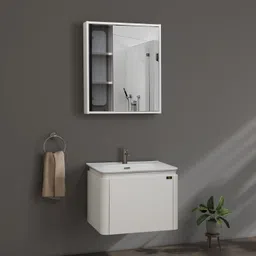 plantex Vanity for Bathroom/Cabinet with Wash Basin & Mirror/Bathroom Organizer- NZBC-13 Wall Hung Basin-picture-17